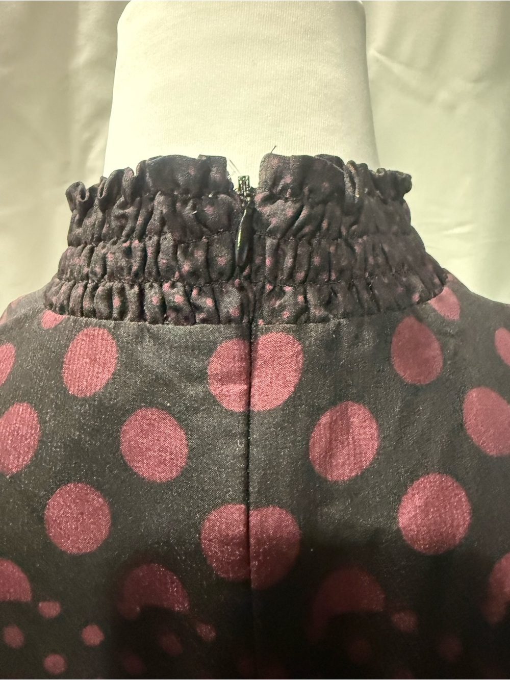 Who What Wear Black Midi Dress with Burgundy Dot Print - Picture 4 of 5